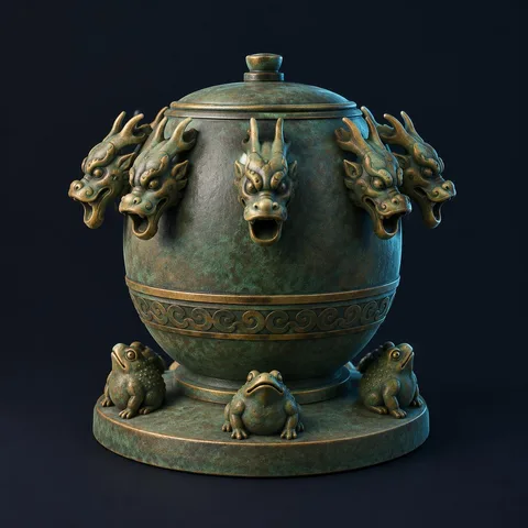 Historical seismoscope model · AI concept image