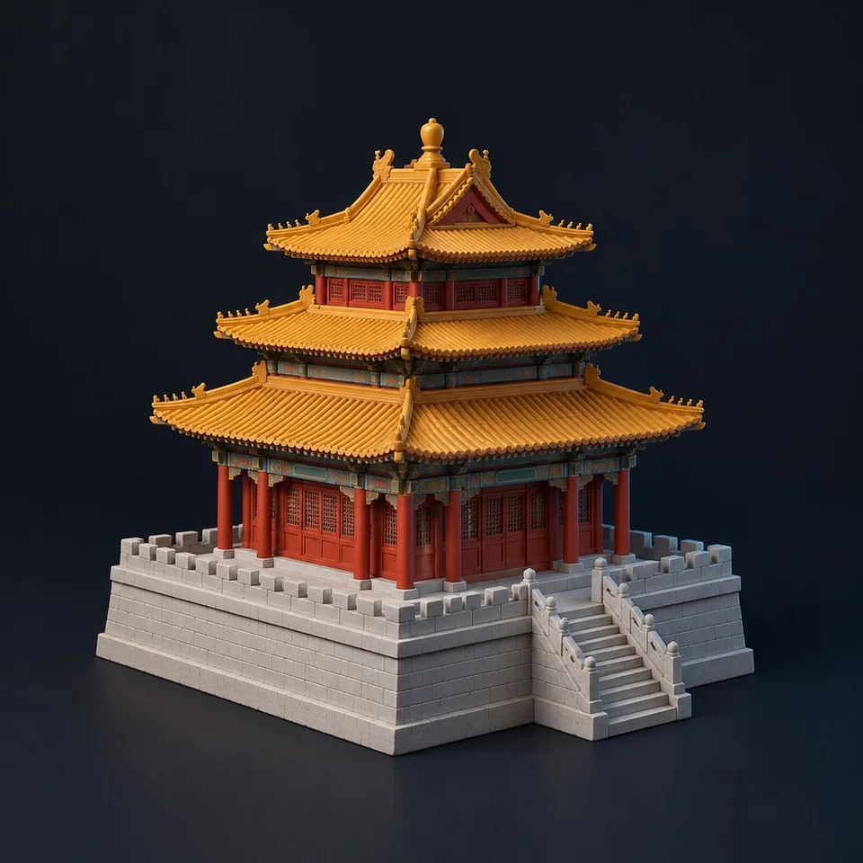 Forbidden City corner tower · AI concept image