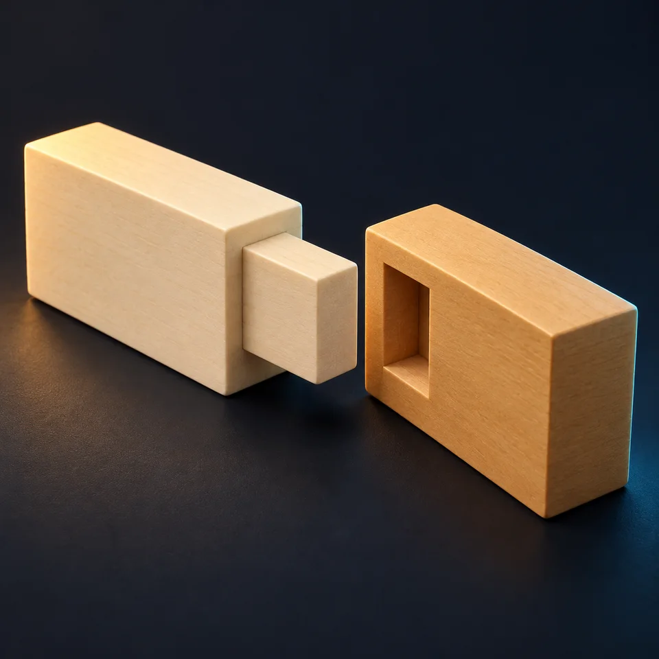 Mortise and tenon joint · AI concept image