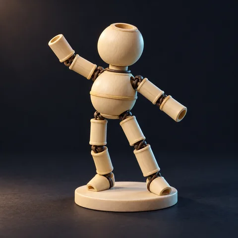 Bamboo-jointed figure · AI concept reference