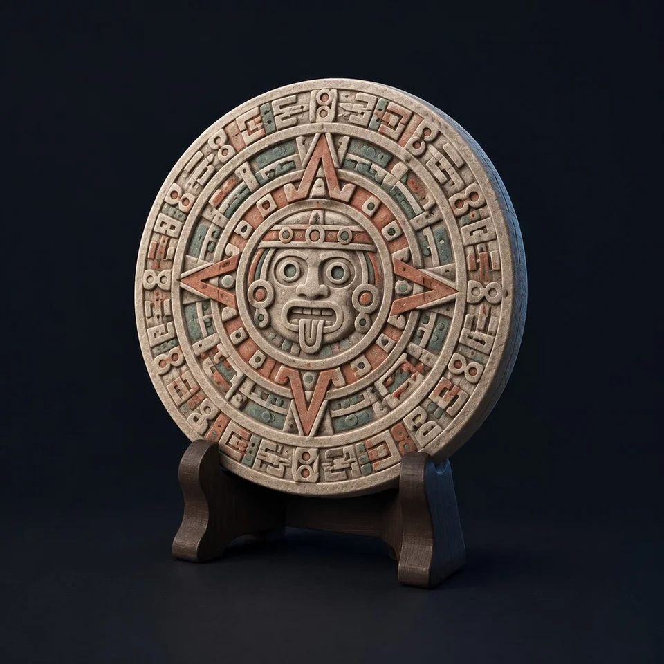 Piedra del Sol azteca · Imagen conceptual con IA