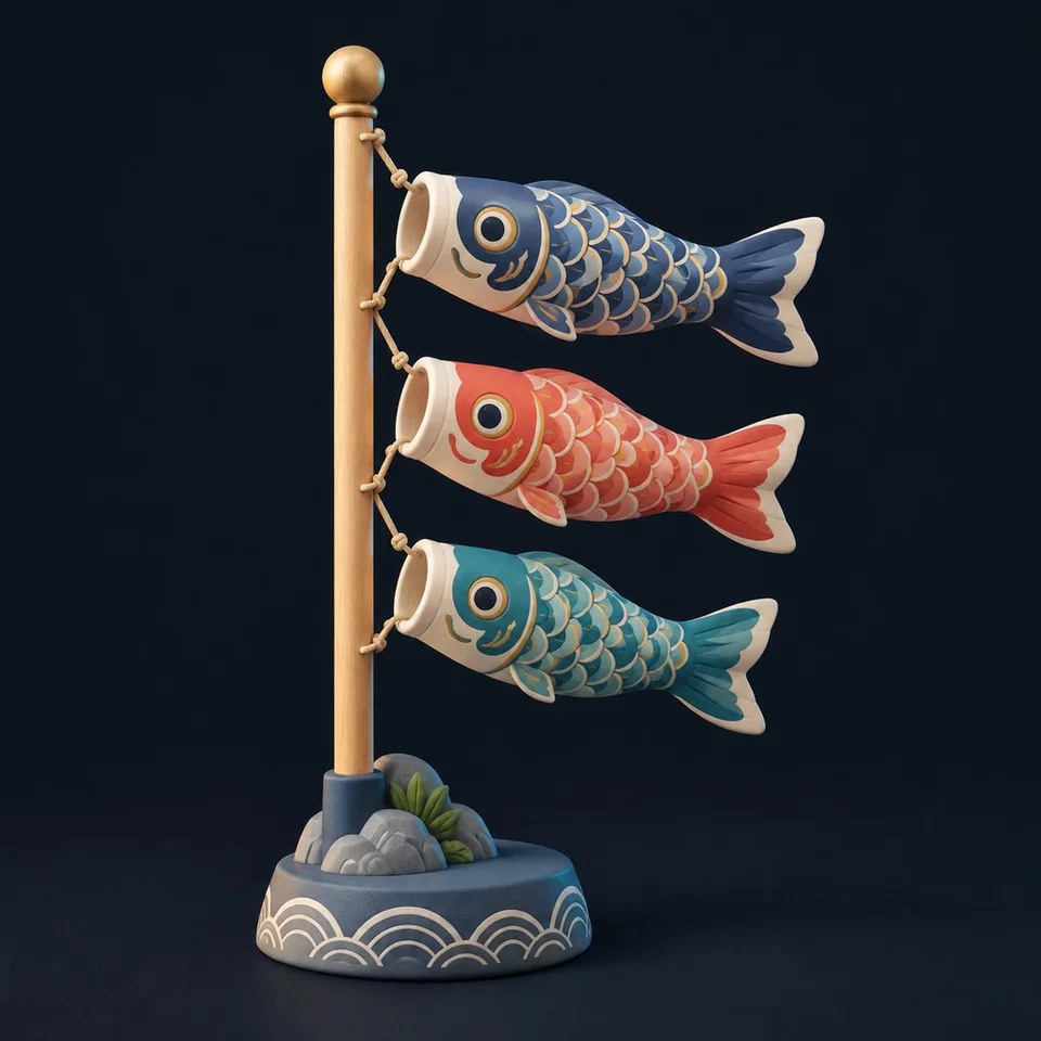 Koinobori-Karpfenfahnen · KI-Konzeptbild