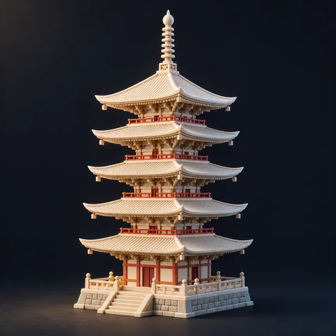 Five-story pagoda · AI concept reference