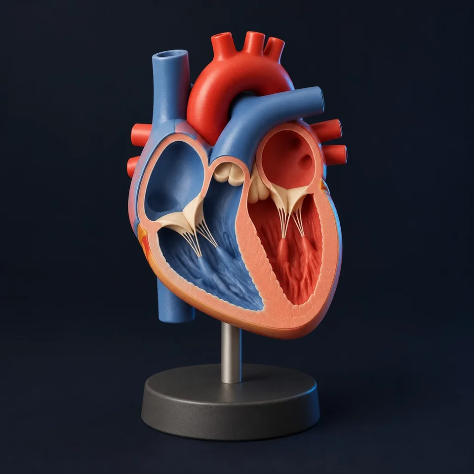 Modelo anatómico del corazón · Imagen conceptual con IA