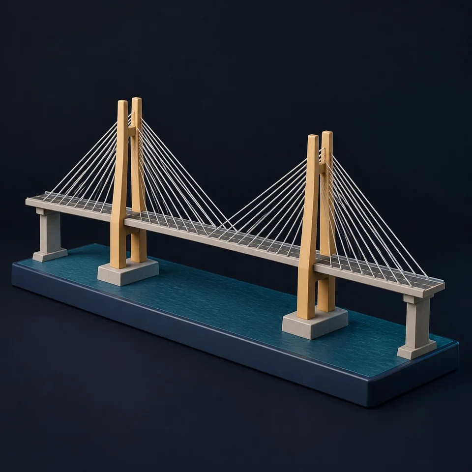 Schrägseilbrücke · KI-Konzeptbild