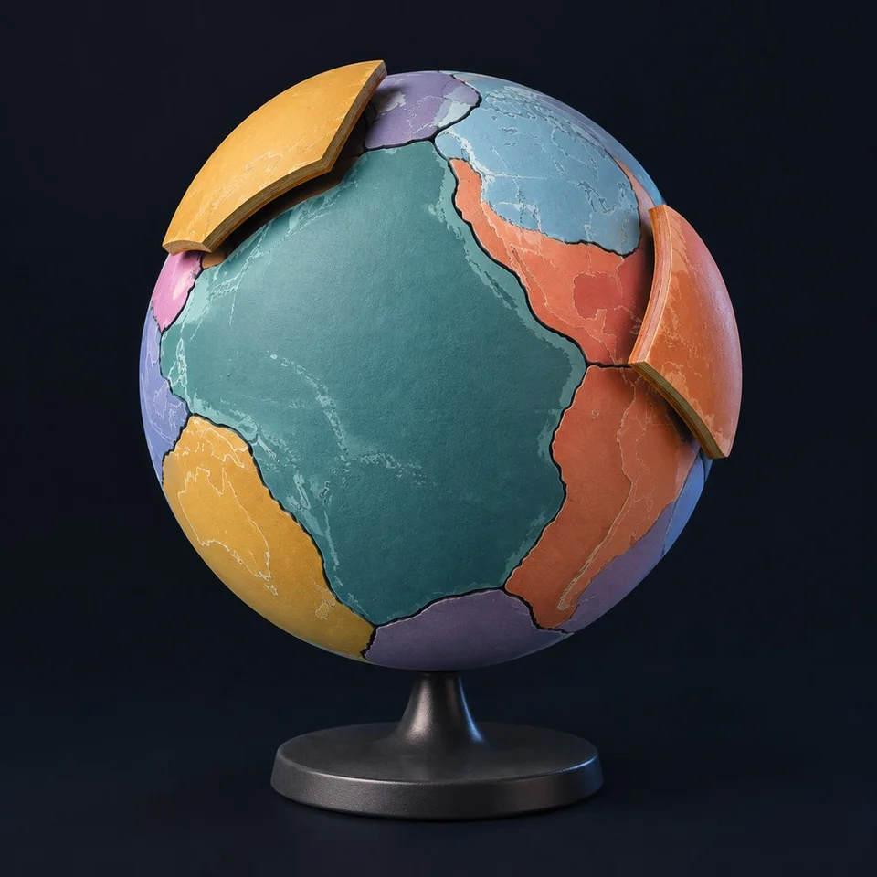 Tectonic plate puzzle · AI concept image