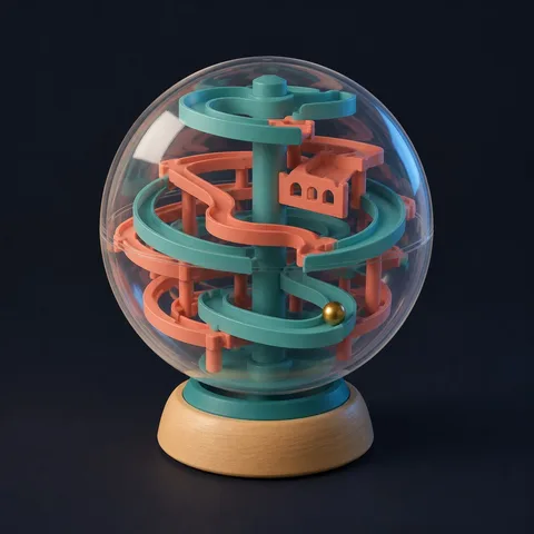 3D maze ball · AI concept image