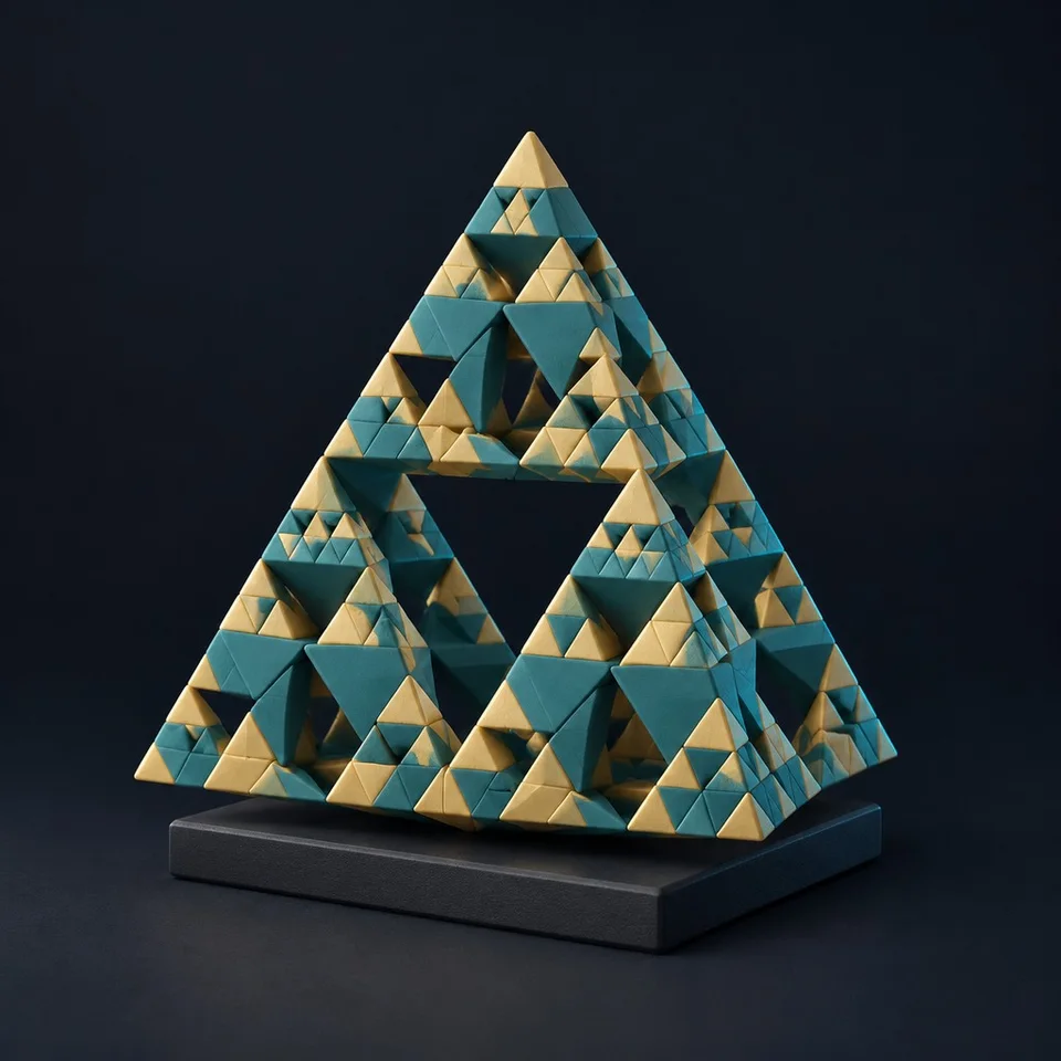 Tetraedro de Sierpiński · Imagen conceptual con IA