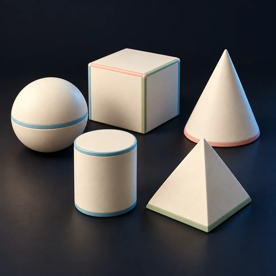 Geometric solids · AI concept image