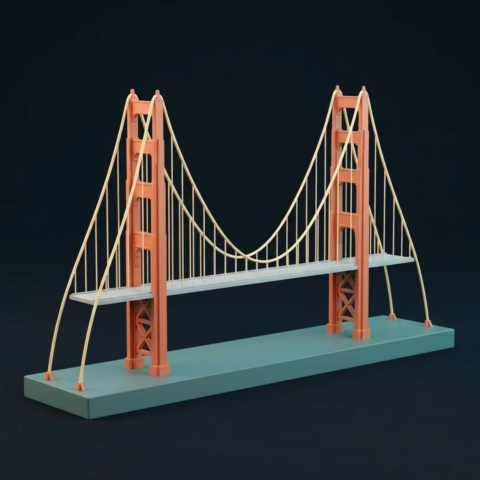 Puente colgante · Imagen conceptual con IA