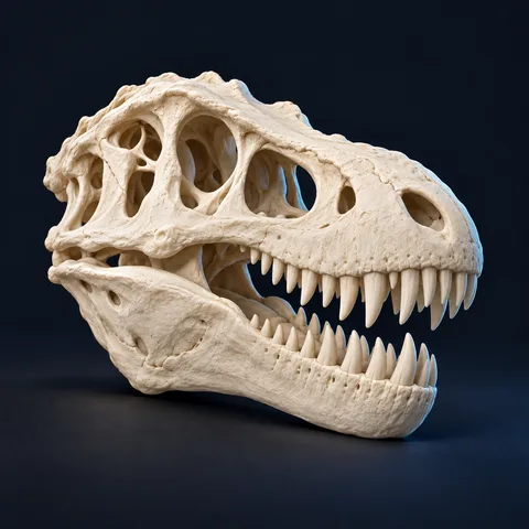 T. rex skull · AI concept image