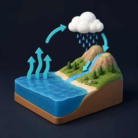 Water cycle model · AI concept image