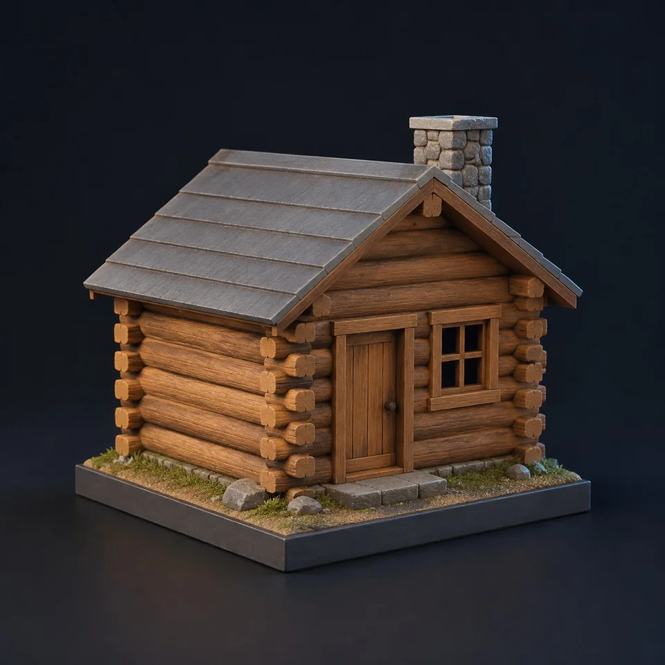 Blockhütte · KI-Konzeptbild